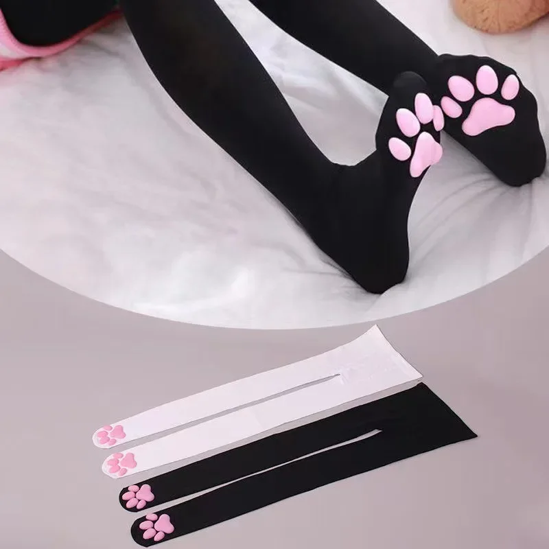 Gothic Lolita Thigh High Cat Claw Stockings - Women's Sexy Harajuku Style Compression Lingerie