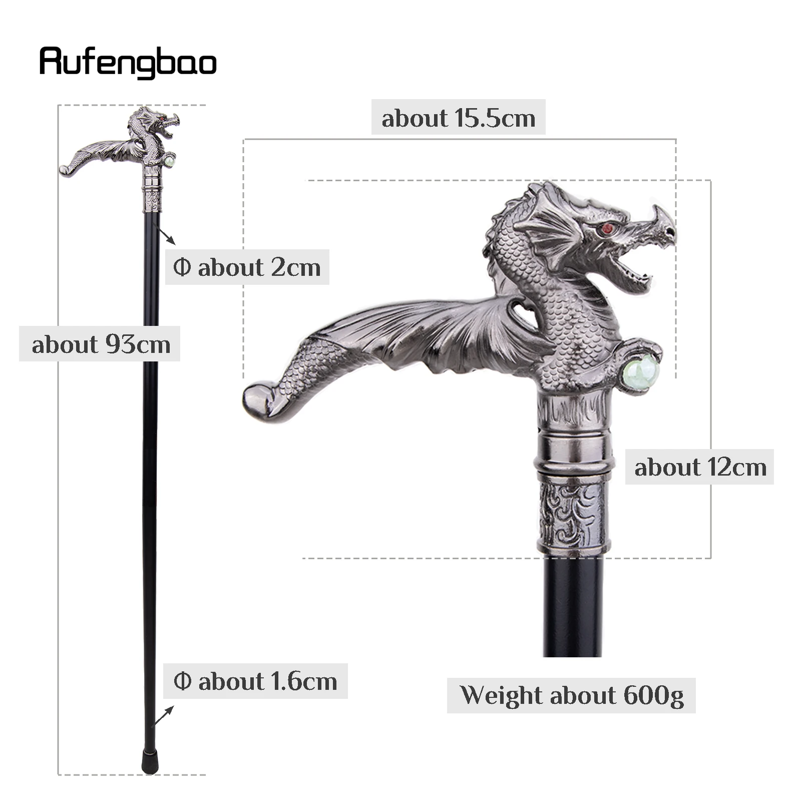 Dragon Scrambling Ball Single Joint Fashion Walking Stick