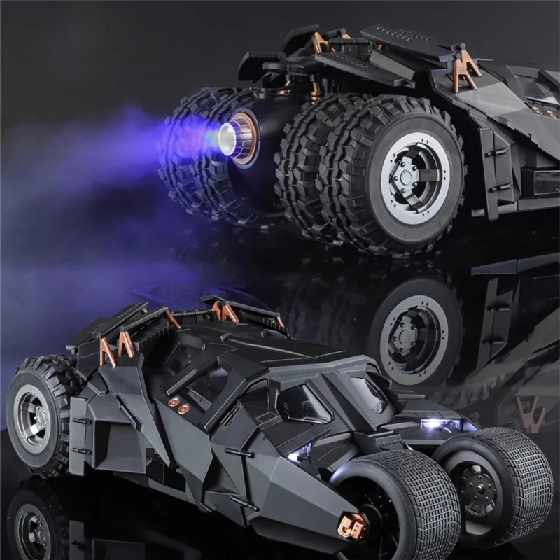 1/18 Classic Movie Car 2008 Batmobile Alloy Concept Bat Sports Car Model Diecast Metal Toy Race Car Model Sound Light Kids Gifts 5