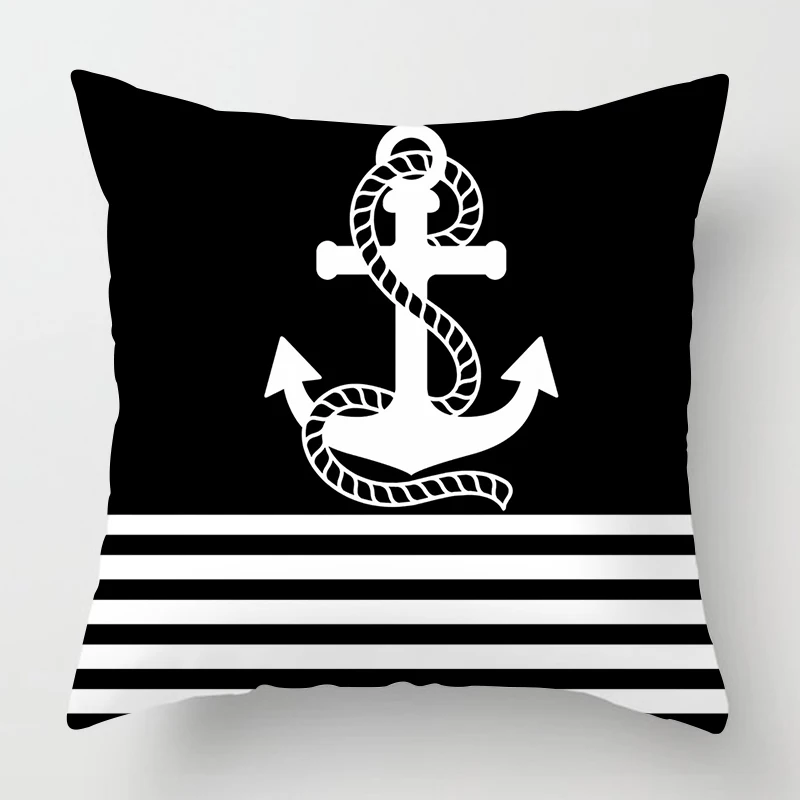 Nordic Black Nautical Series Pillowcase 60*60 Home Decoration Sofa Decoration Cushion Cover 45*45 Customizable 2