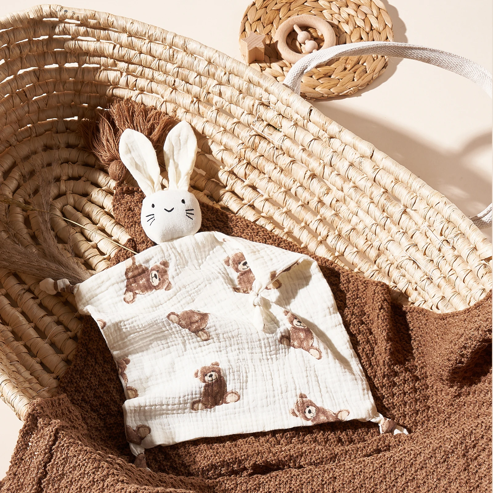 

Baby Appease Towel 100% Cotton Infant Cute Cat Soft Square Toy Kid Comforter Sleep Doll Gift Newborn Soothe Saliva Blanket