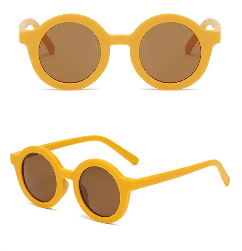 Ragazzo Ragazza Cute Baby Moda Bambini Occhiali da sole rotondi retrò Protezione UV Occhiali da sole classici per bambini_voghion.com