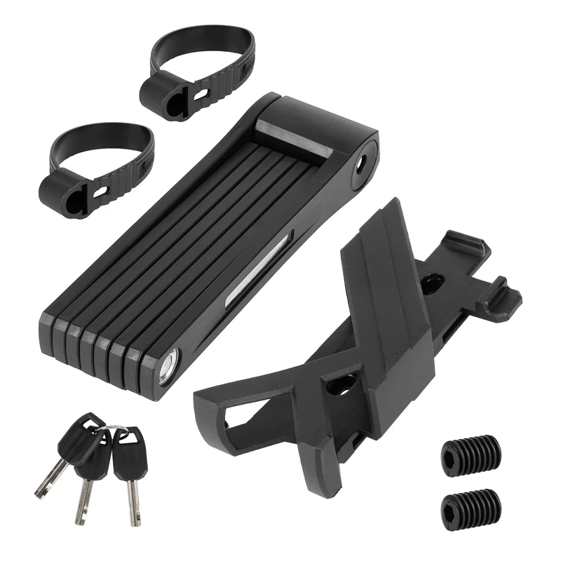 

Bicycle Electric Scooter Electric Car Foldable Rectangular Anti-Theft Lock Chain Steel Durable Folding Lock Black