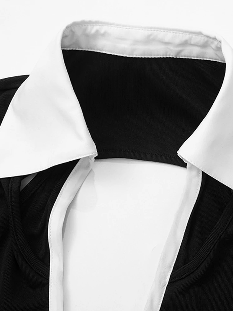 Kricesseen Women\'s Cut-Out Black Tie Back Runway Romper Fashion Women\'s Fitted Business Jumpsuits Overalls Night Club Outfits