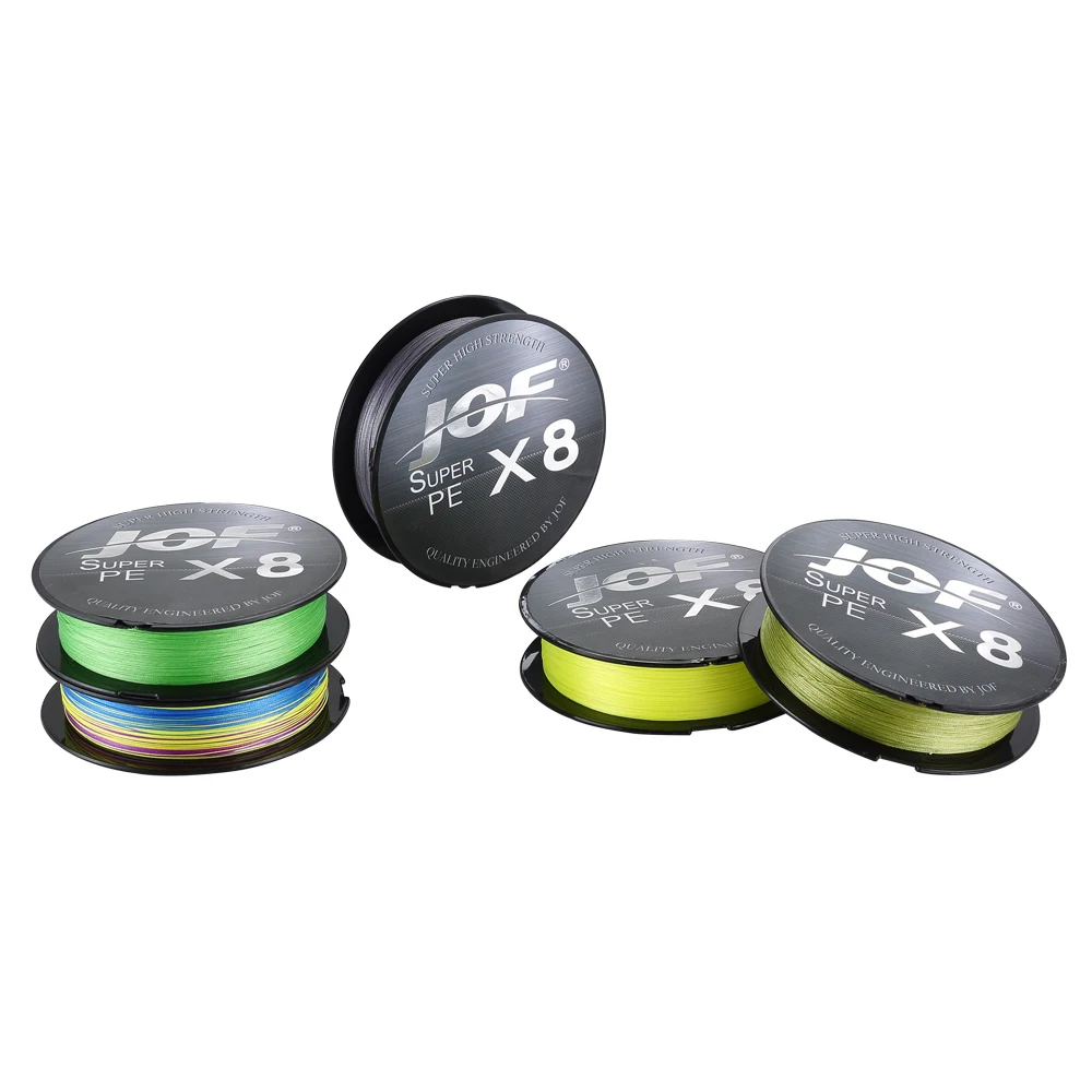 JOF X8 500M 300M 150M Braided Fishing Line 8 Strands MultiColor Multifilament Saltwater PE Line 15 20 30 40 50 60 80 100LB