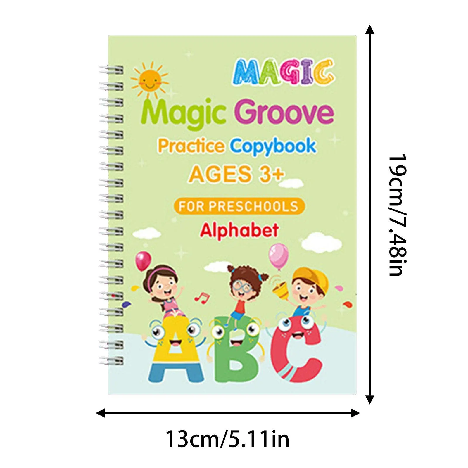 4 Books/set Magic Copybook German Reusable Writing French Practice Book Spanish Handwiriting Workbook Calligraphic English 3