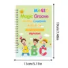 4 Books/set Magic Copybook German Reusable Writing French Practice Book Spanish Handwiriting Workbook Calligraphic English 3