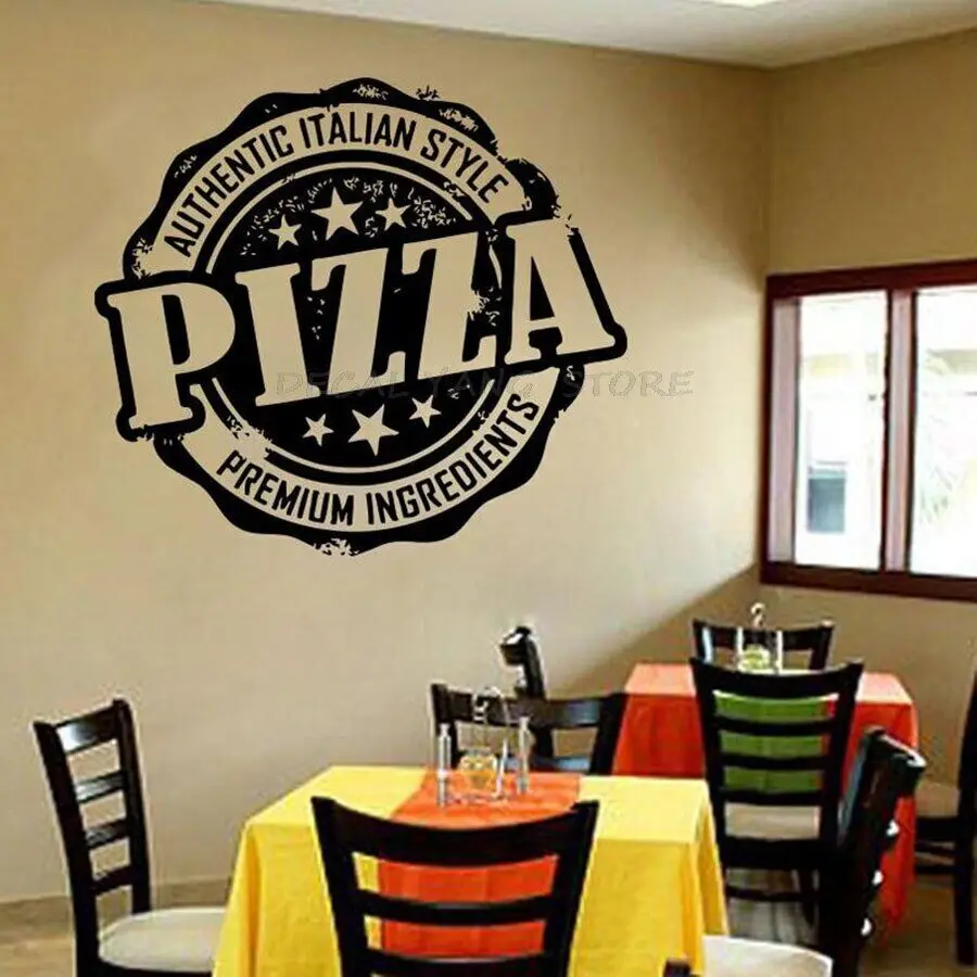 Wall Decal Italy Food Pizza Pasta Italian Cuisine Restaurant Wall Decor Window Glass Door Vinyl Sticker Kitchen Mural Art 1415 wall stickers,window stickers