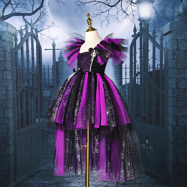 Trajes de Vampiro de Halloween, Halloween Cosplay Fantasia Vestido Vampiro  Luvas Colar De Saia Trajes,Conjunto de fantasias de Halloween de vampiros  para crianças Genérica