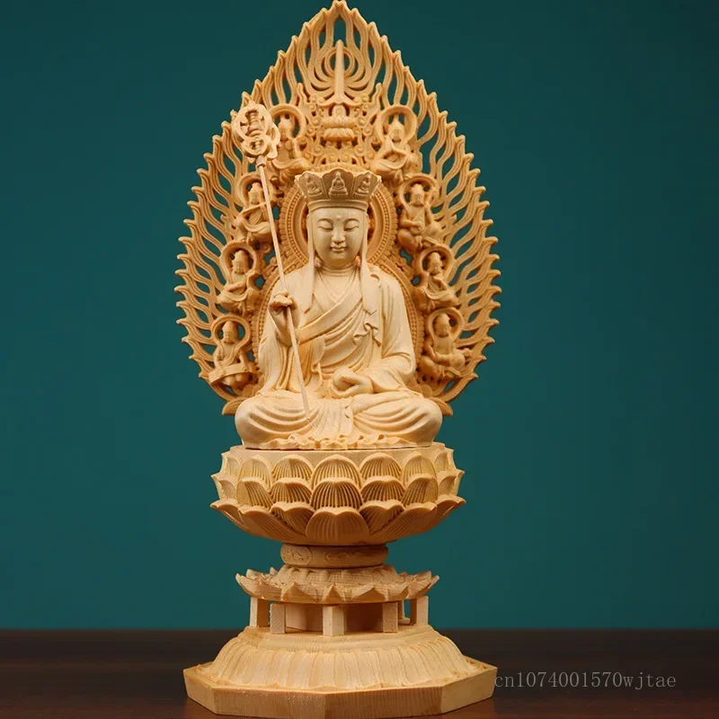 

Wood Sculpture, Lotus Three Crafts, Chairs, Sitting Carving Buddha Decoration, Saints' Poplar Yellow Hand 1pc Statue,