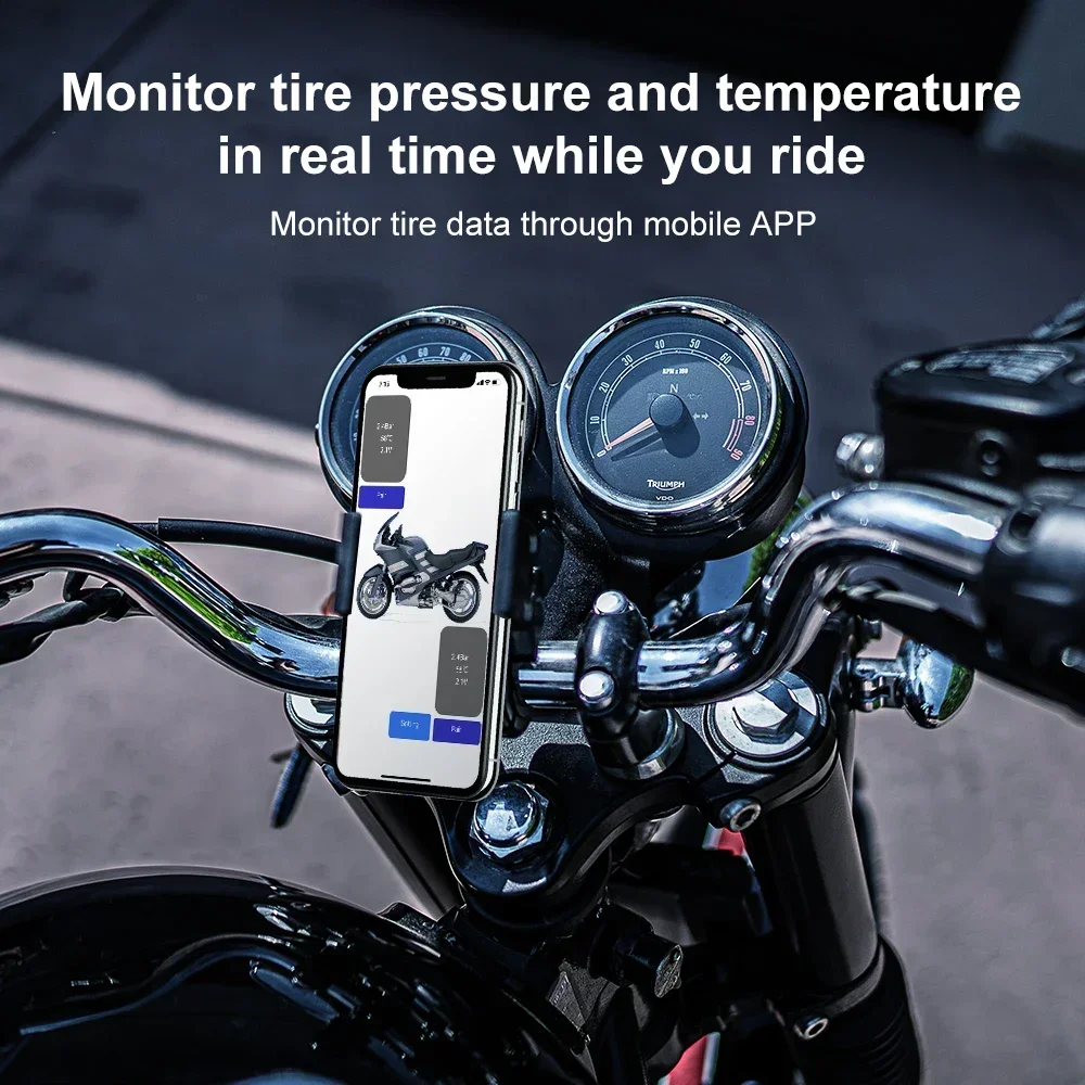 TPMS Tire Pressure Sensors Motorcycle Bluetooth-Compatible Tire Pressure Monitoring System External Sensor Android/IOS Car TMPS car tire pressure monitor motorcycle tire pressure monitor car tire pressure sensor external sensors
