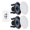 Herdio 4'' Bluetooth Ceiling Speakers Pairs 160W Flush Mount In Wall Amplifier Receiver Perfect For Indoor Home Outdoor Porch 1