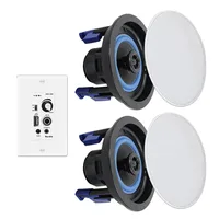 Herdio 4'' Bluetooth Ceiling Speakers Pairs 160W Flush Mount In Wall Amplifier Receiver Perfect For Indoor Home Outdoor Porch 1