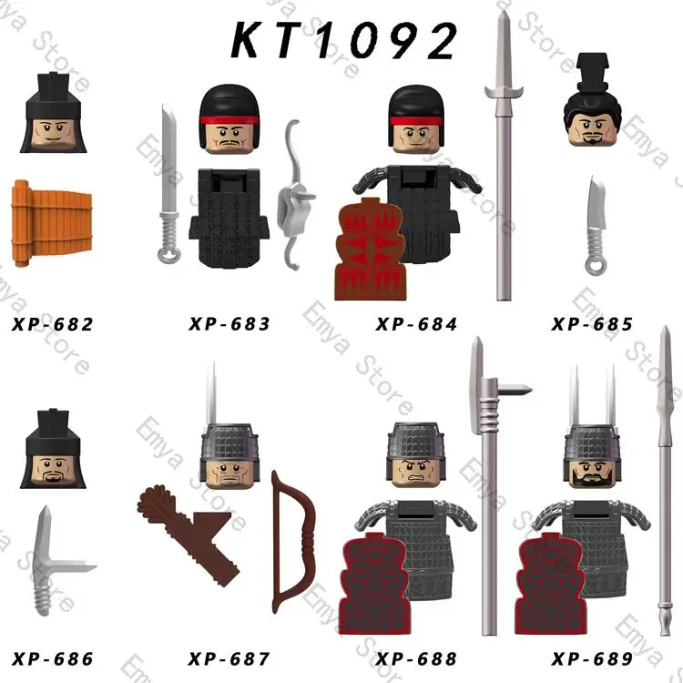 

Koruit Han Dynasty Empire Total Ancient War Soldiers Figure Accessories Helmet Armor Building Blocks Toys For Kids Gift KT1092