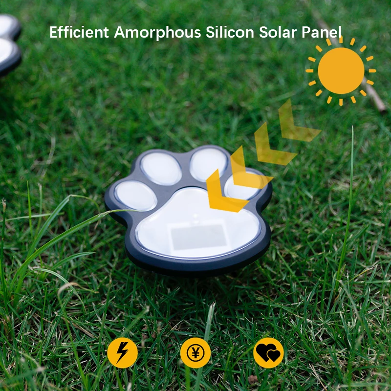 Luci Solari Da Esterno A Forma Di Zampa – 5,1 M Con 8 Led Per Giardino, Regalo Pet Lover