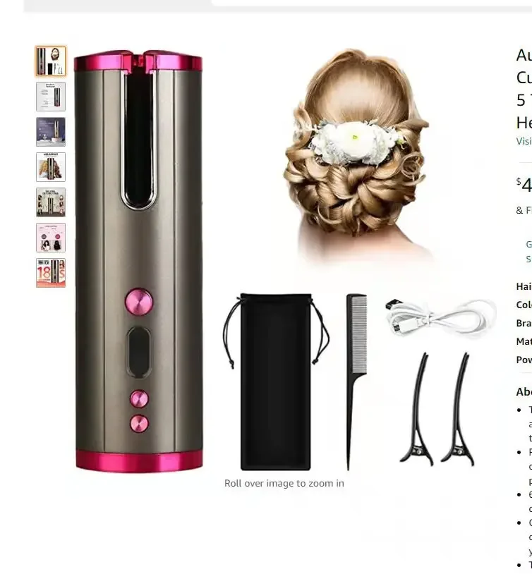 Portable Multi-Purpose Automatic Curling Iron Smart Wireless USB Charging Hair Tool Faster Hair Drying Faster Styling