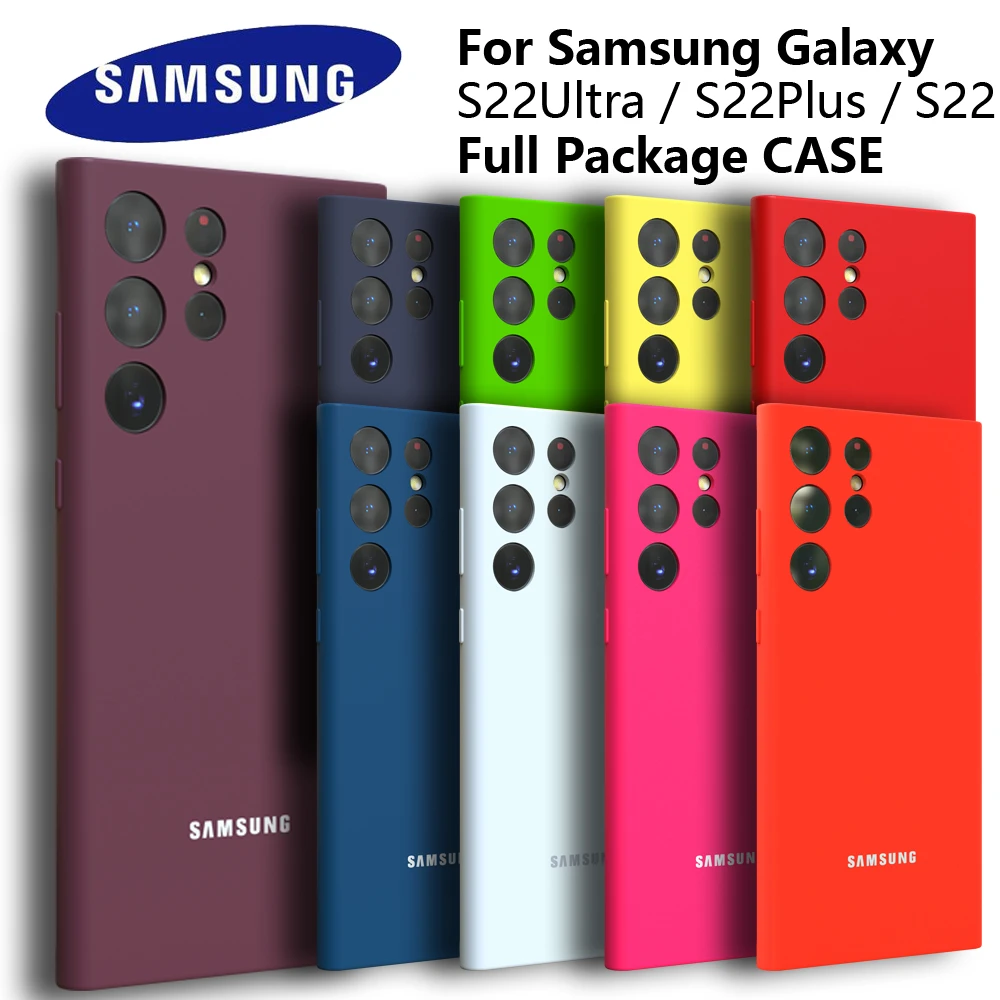 galaxy s22 ultra wallet case Samsung Galaxy S22 S22 Plus S22 Ultra Case Silky Silicone Cover Soft-Touch Back Protective Housing For S22Ultra S22Plus S22+ galaxy s22 ultra silicone case