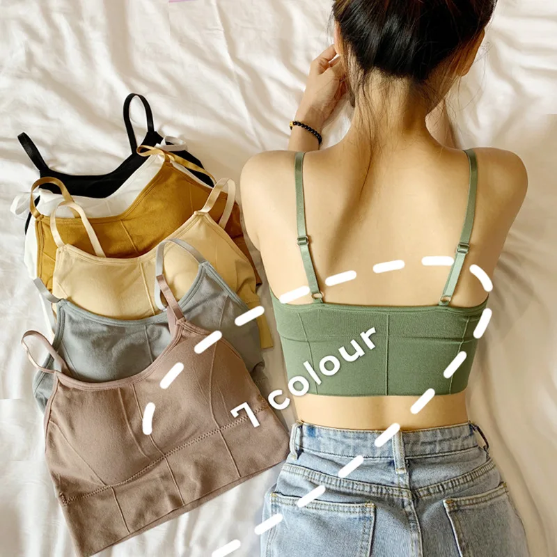 

Seamless Yoga Chest Wrapping Women's Gathering Anti Glare Inner Wear Small Tank Top Student Bra Short Bra Underwear