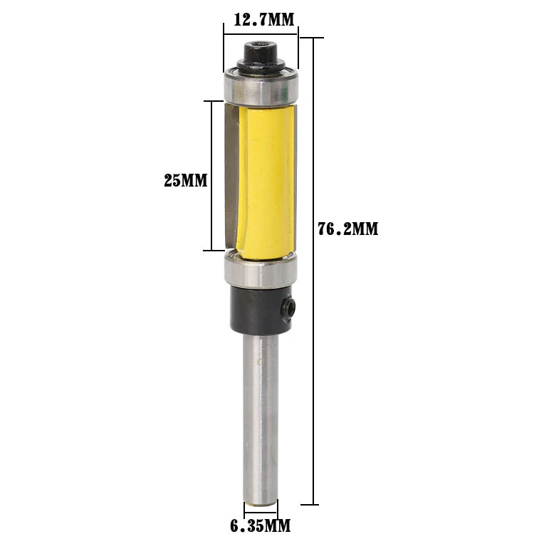 Fixmee 1/4" Shank Pattern/Flush Trim Router Bit 1-1/2" Cutter Top & Bottom Bearing wood pellet maker