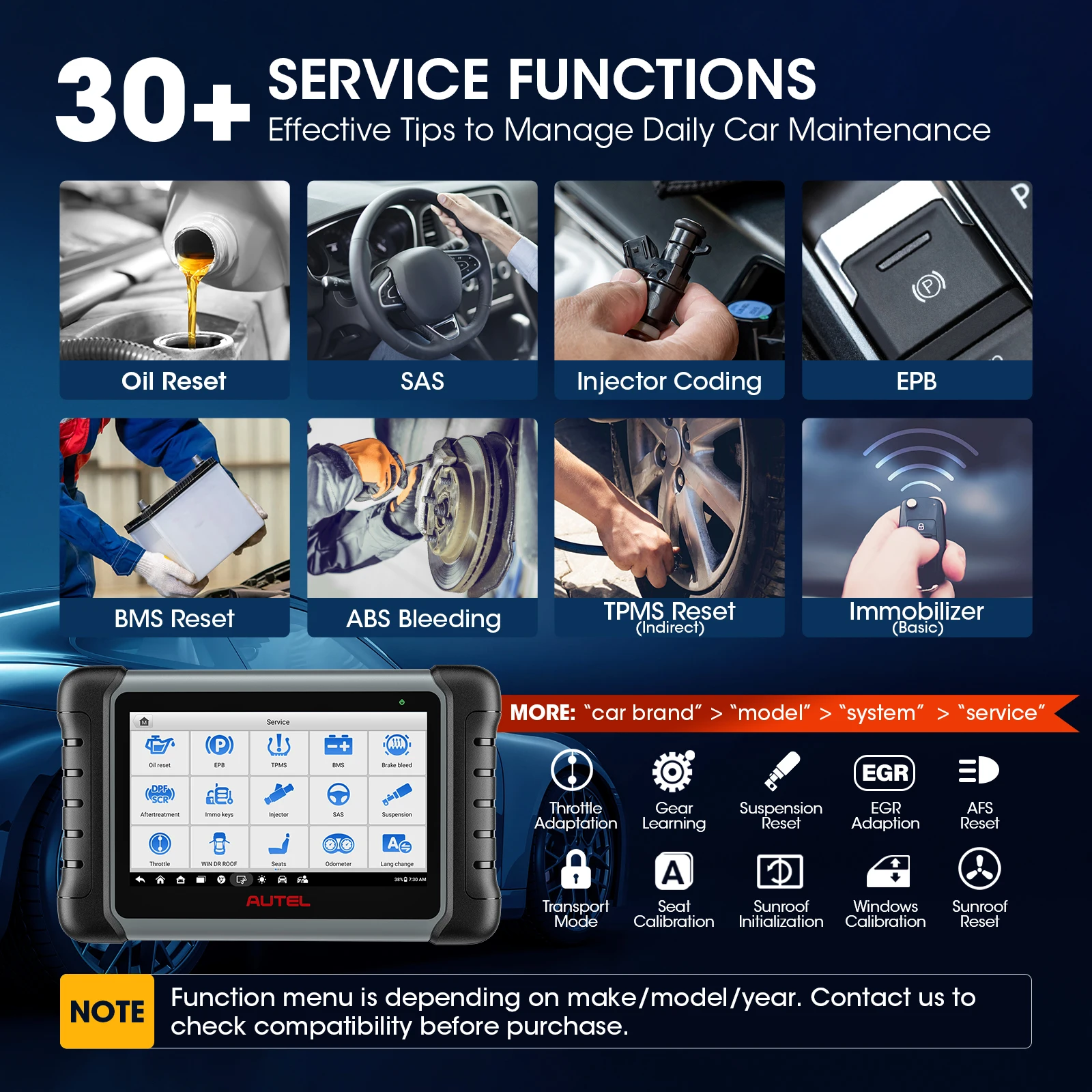 Autel-車の診断ツール,Maxipro mp808s,2年間の無料アップデート,ECU