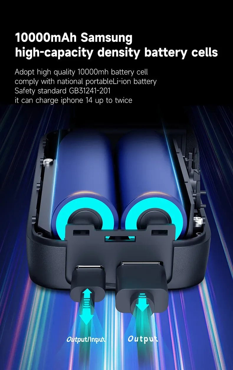 Description Picture 4 of itemTELESIN Power Bank for GoPro Hero 12 11 10 9 10000mAH with 20W PD Fast Charging Portable Battery Charger For Gopro Action Camera