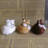 New Simulation Brown Fox Furs Squatting Fox Model Animals World With Static Action Figures Ornament Plush Toys Gift For Kid 5