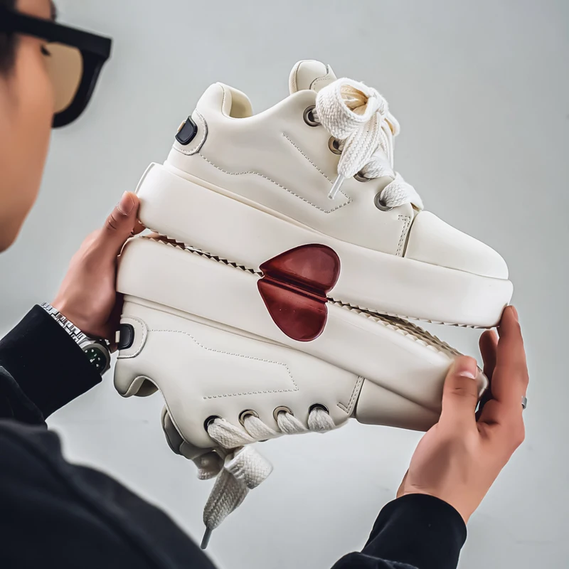 Men's shoes spring 2025 new fashion all match thick soles comfortable board shoes trend men's low-top sports casual shoes 4