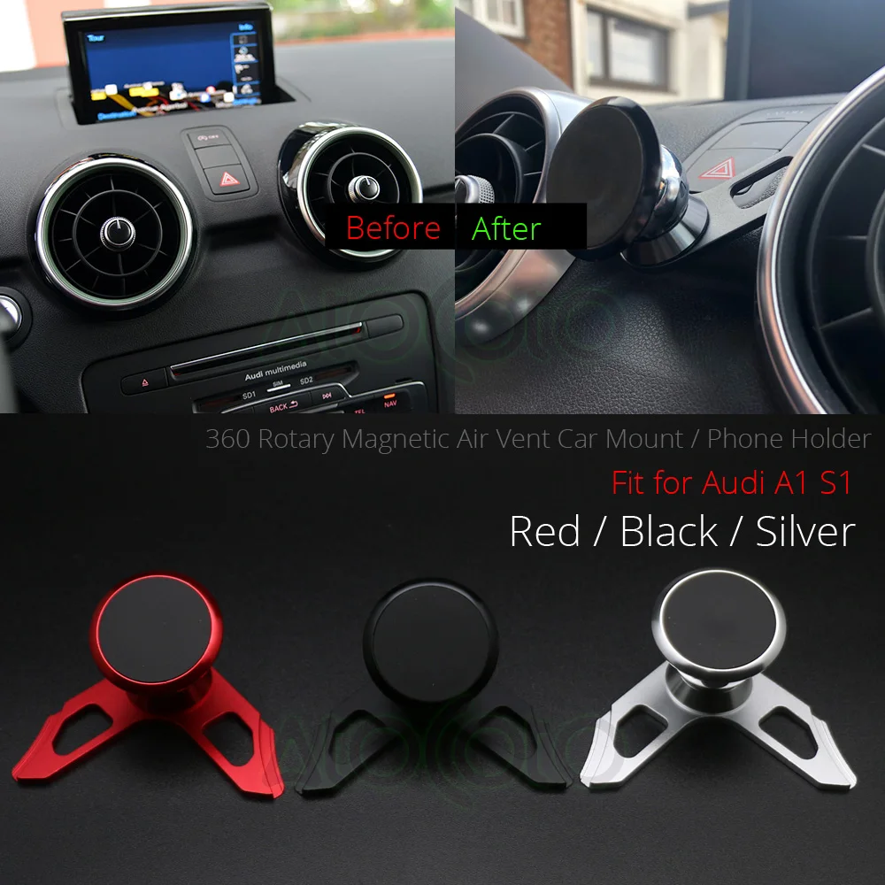 Car Styling Phone Bracket for Audi A1 8X Air Vent Mount Magnet Holder 360 Rotatable Support Mobile GPS Accessories
