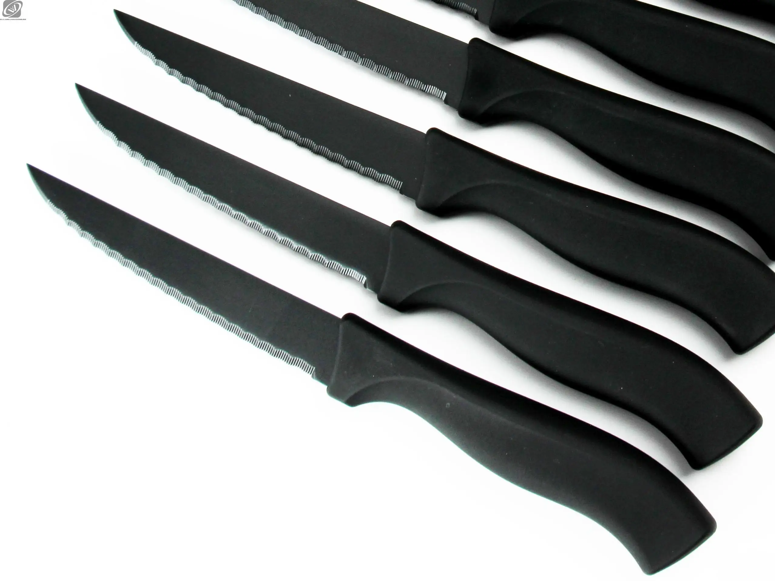 Choice 3 1/4 Paring Knife Set with 1 Serrated and 2 Smooth Edge Knives  with Black Handles