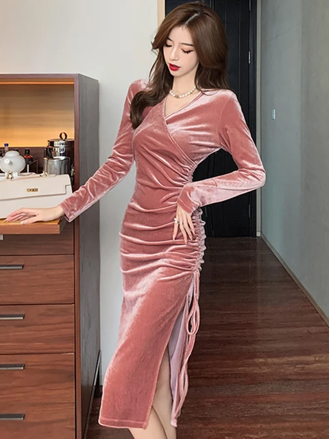 Denim Women Slim Dress 2023 New in Mujer Casual Vintage Corset Folds Midi  Street Robe Elegant Formal Female Party Dresses - AliExpress