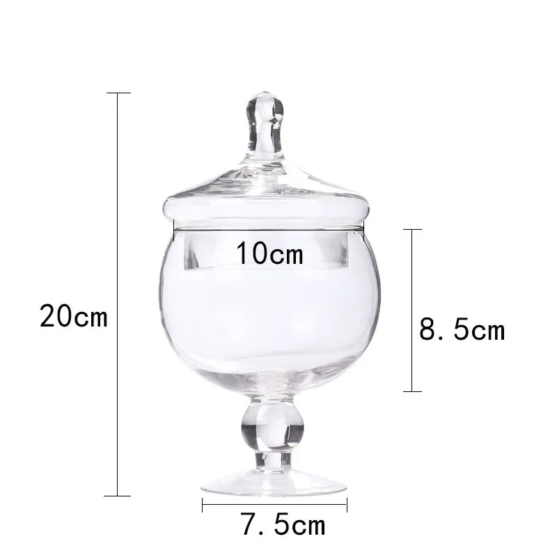 Transparent Glass Candy Jar Storage Tank Food Container Organizer Storage Bottle Decorative Jar Candy Box Dried Fruit Box Gift 4