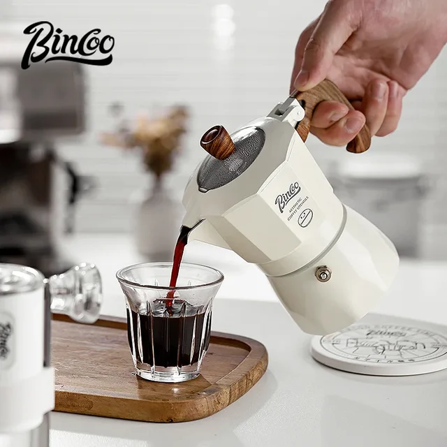 Bincoo-Double Valve Mocha Pot, Espresso Machine, Brewed Coffee, Italian Home, Kitchen Utensils, Accessories, 2 Persons
