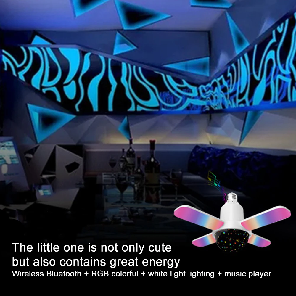 1500Lumens Led 6500k Ambient Music Light, Bluetooth Music Fan Colorful Projection Light, Music Speaker Sync Color Changing Light 2