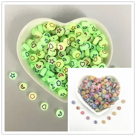 7x4mm A-Z Luminous Beads Letter Beads Acrylic Spaced Beads For Jewelry Making DIY Charms Bracelet