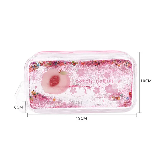 Creative Cute Cartoon Oil In Transparent Flowing Sand Pen Bag