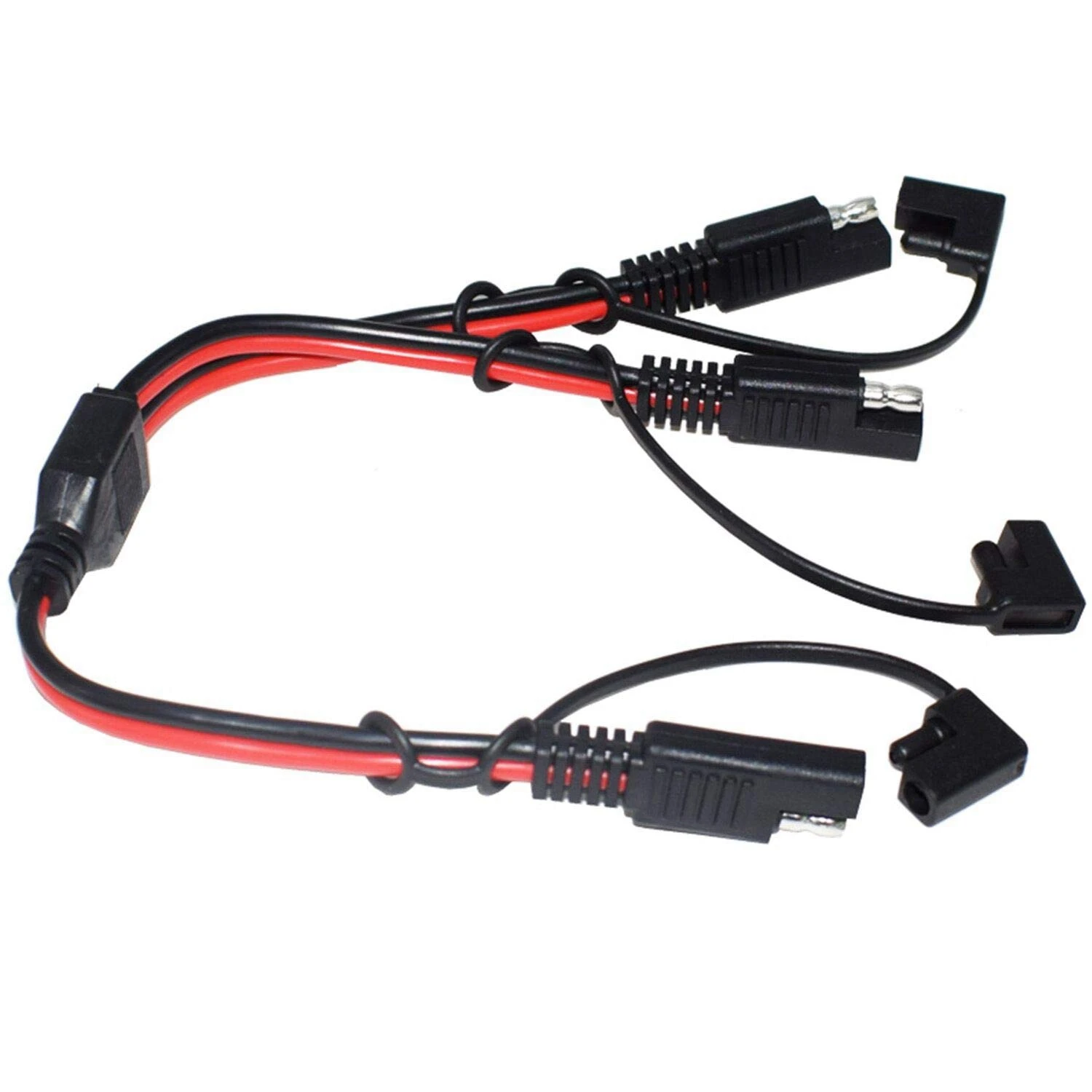 SAE 분배기 어댑터, 14AWG SAE DC 전원, 자동차 커넥터 케이블 Y 분배기, 1-2 SAE 익스텐션 케이블, 커버 포함