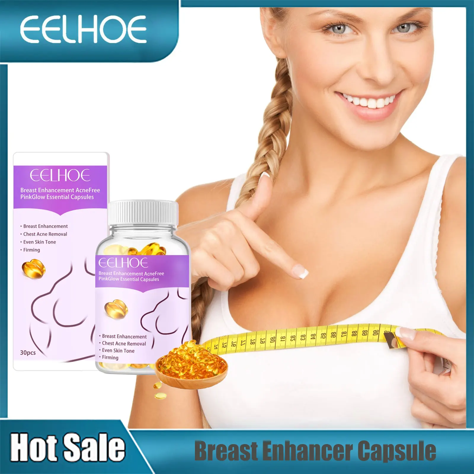 Breast Enhancement Oil Capsule Breast Firming Tightening Massage Bigger Chest Lift Oil Fast Growth Breast Bigger Capsules 30PCS