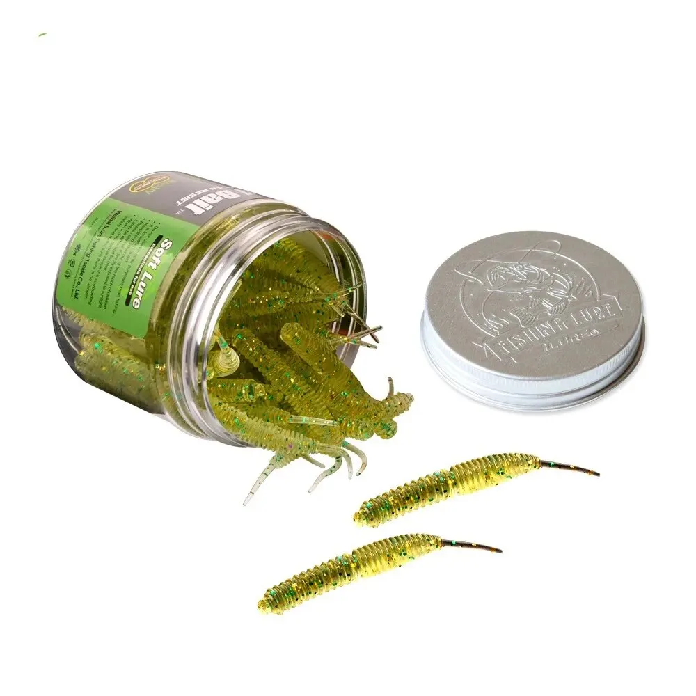 60 leurres souples mini vers crevettes 1.2g pour bar et pêche mer - Appâts senteurs