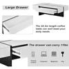 Coffee Table Knocbel Contemporary Rectangle  for Living Room,Sofa  Side Cocktail Tea Table with Storage Drawer and T-Shaped Base 4
