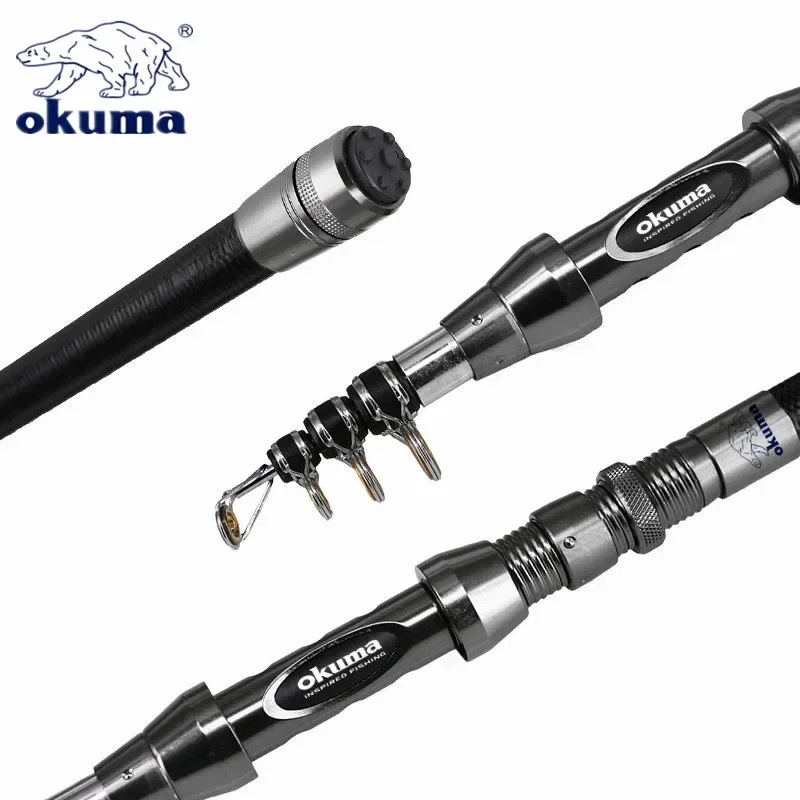 OKUMA Carbon Rock Rod 1.5M/1.8M/2.1M/2.4M/2.7M Ceramic Guide Ring Water Drop Spinning Wheel Fishing Rod