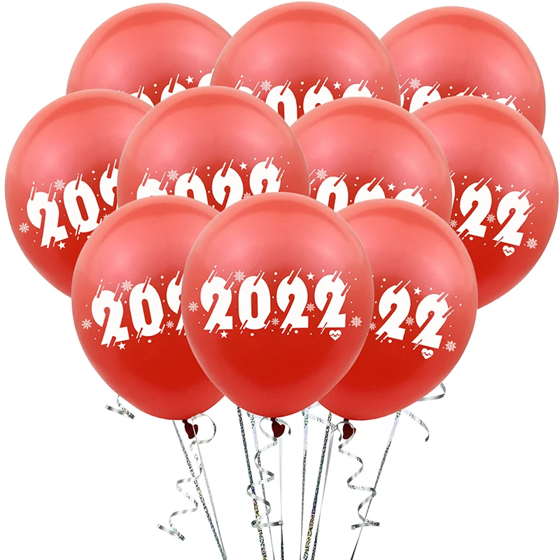 thumbnail image 1 of Globo de látex impreso para fiesta de Año Nuevo 2022, globo dorado y rojo para Año Nuevo, suministros de decoración para escenas de bodas y cumpleaños de 12 pulgadas, 1 of 5