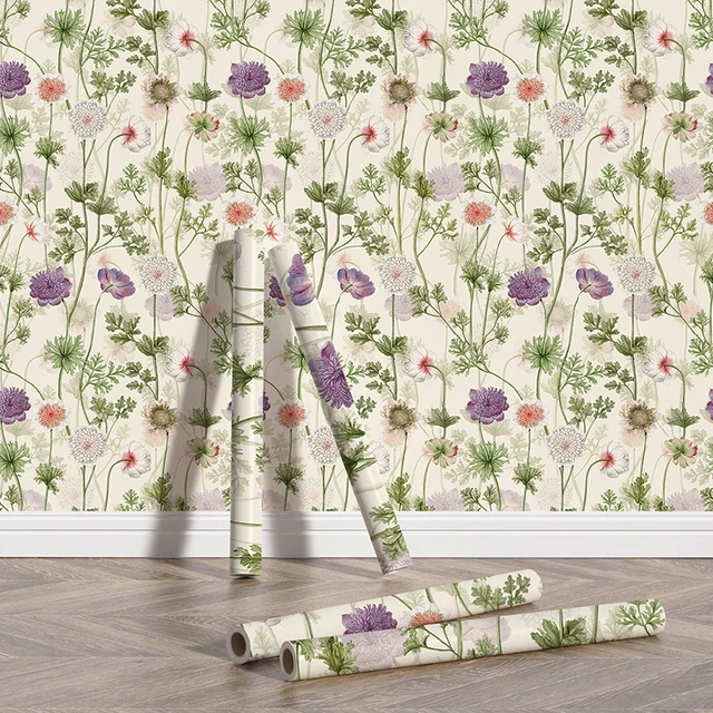 Sage Pink Floral Contact Paper