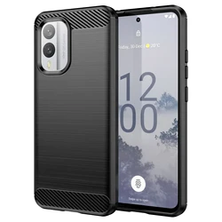 Carbon Fiber Texture Shockproof TPU Protective Case Cover - Nokia XR20 (Black)