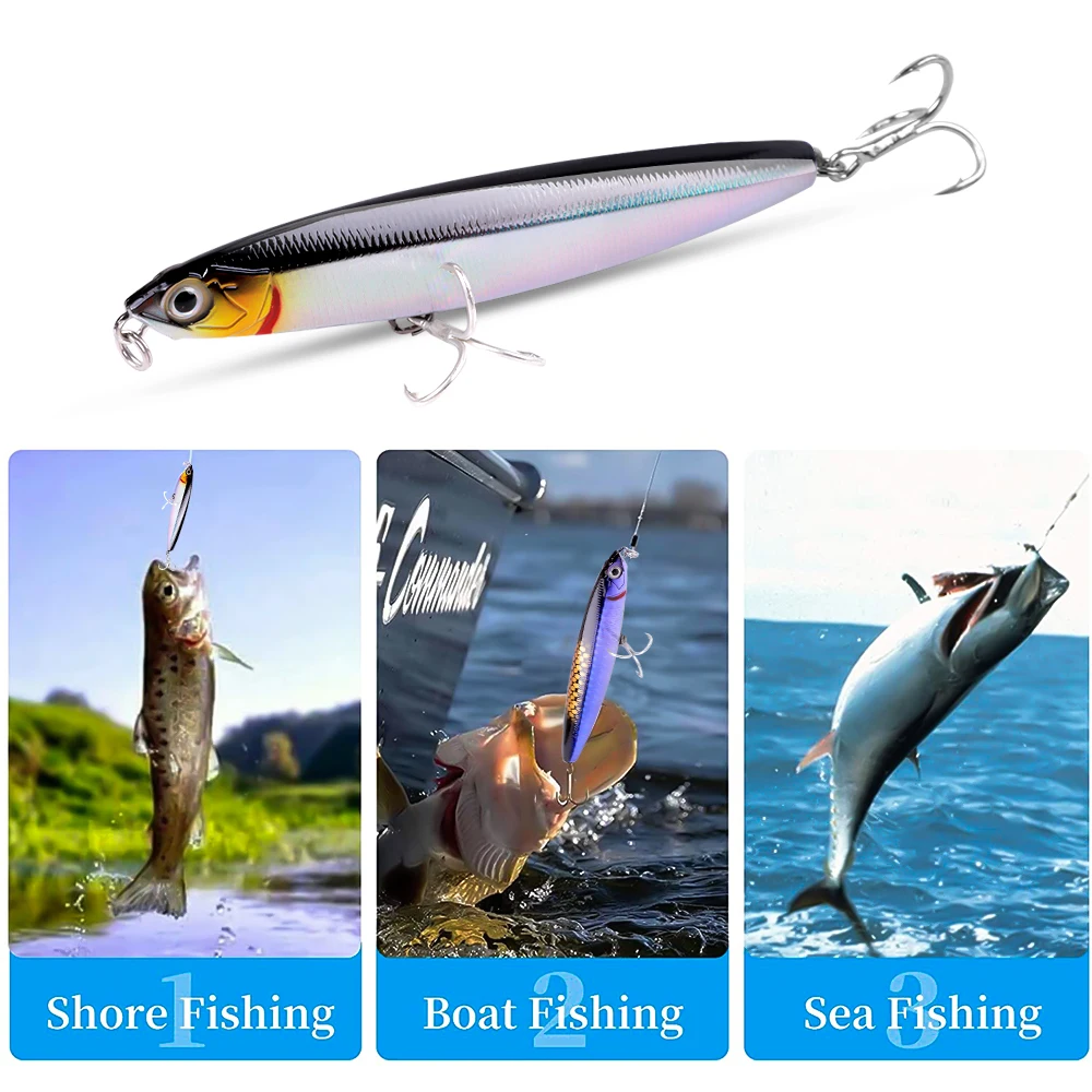 Pencil Lure Sinking Minnow 10-24g 8-10cm Steel Ball Crankbait Fish Hook  Tackle Trolling Jerkbait Artificial Bait Deep Wobbler