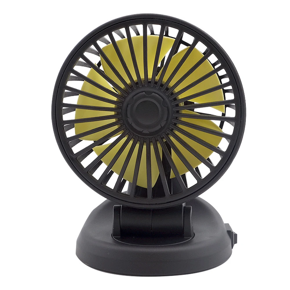 

12V Car Fan For Dashboard Air Circulation Fans Multi-Angle Rotatable Summer Universal Double Head Fan Cooling Strong Wind Force