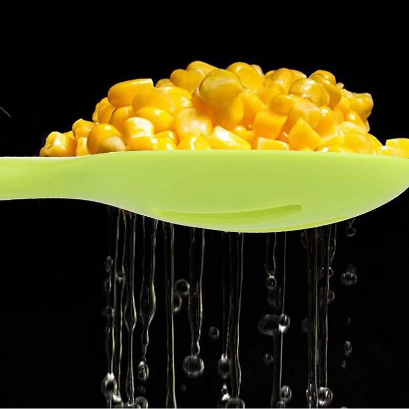 Silicone Slotted Spoon Large Heat Resistant Cooking Spoon Nonstick Mixing Long Handle Rubber Skimmer Kitchen Utensils 1Pc