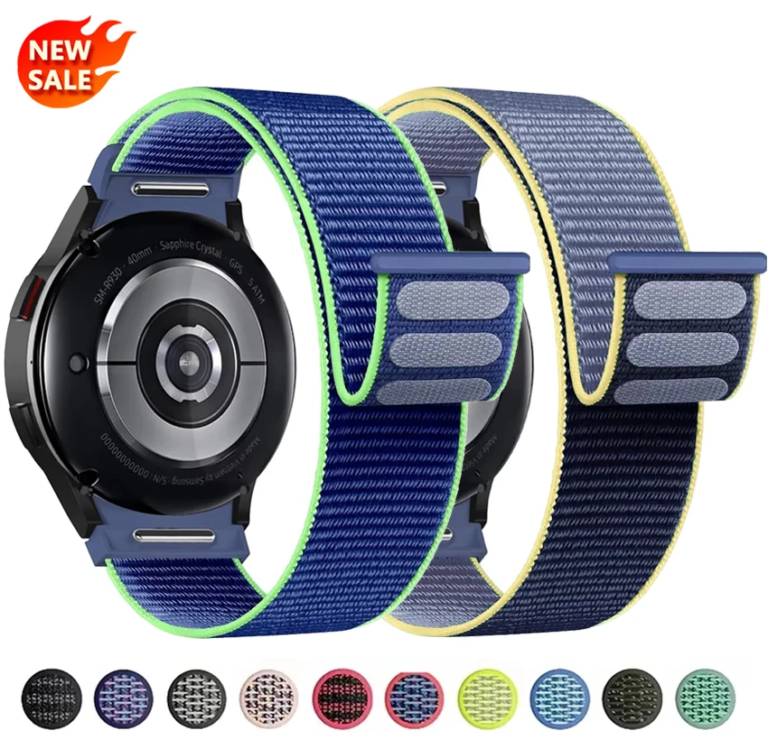 Nylon-Schlaufenbänder für Samsung Galaxy Watch 7 6 FE 4 Classic 5 Pro 44 mm 40 mm 47 mm 45 mm Druckknopfarmband Galaxy Watch 7 Armband
