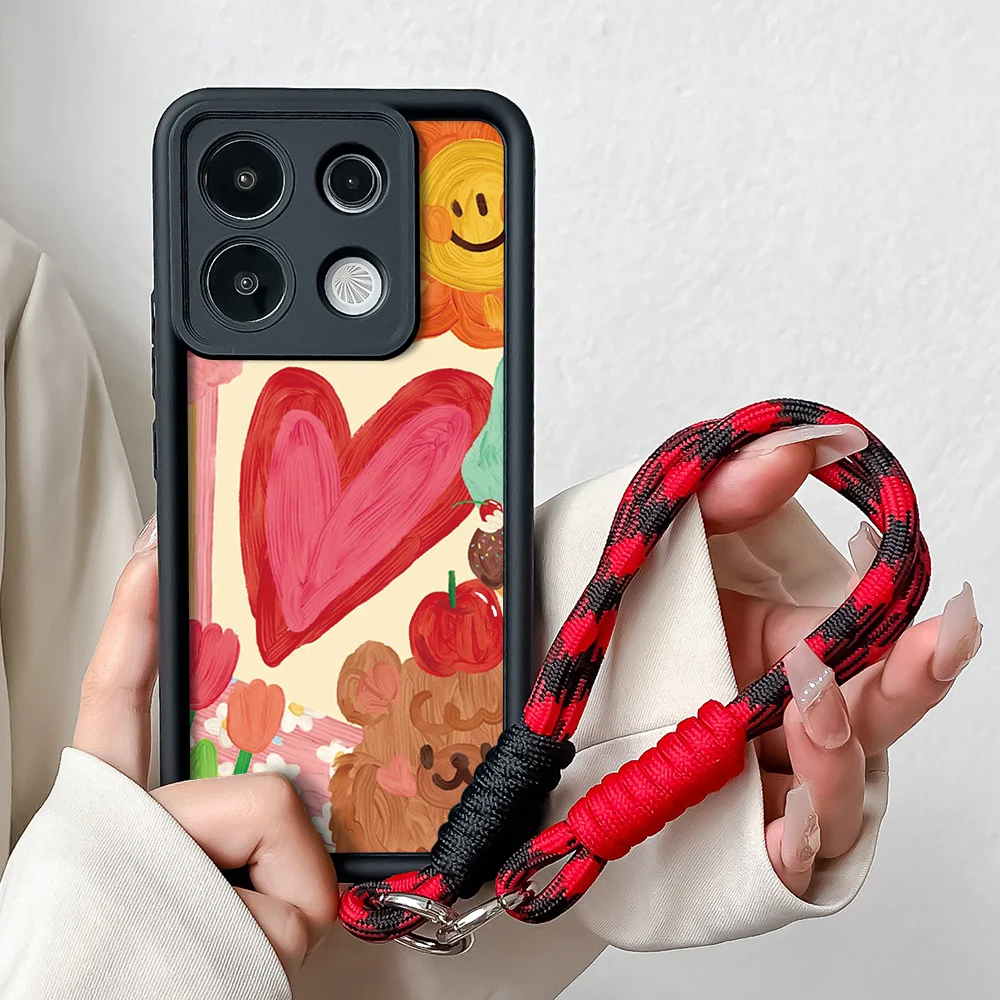 Stylish Wrist Chain Lanyard Phone Case - Funny Design Cover