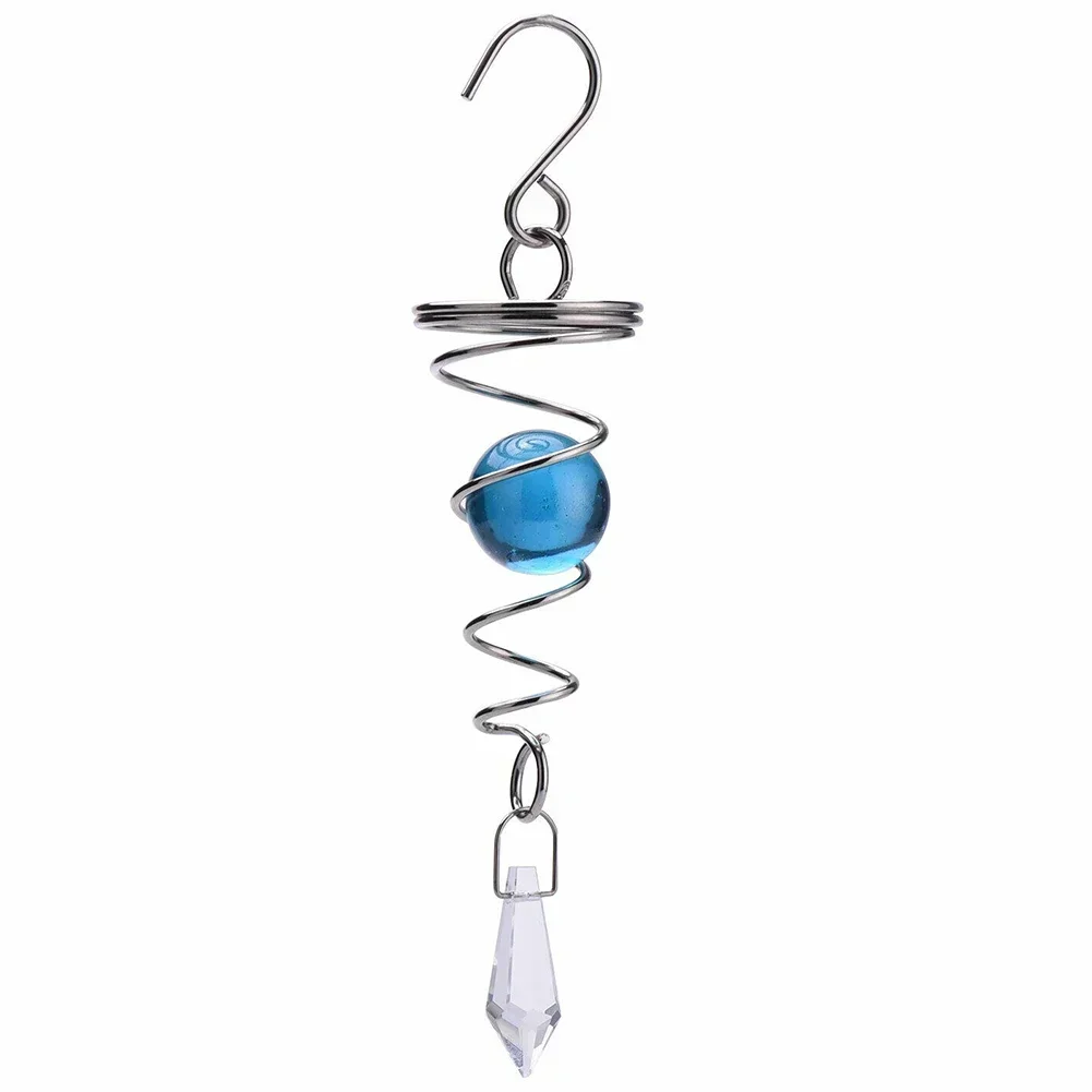 1x Spiral Wind Chime Ball Wind Spinner Pendants Rotating Hook Nursery Garden Yard Home Wall Hanging Decorations Outdoor 3