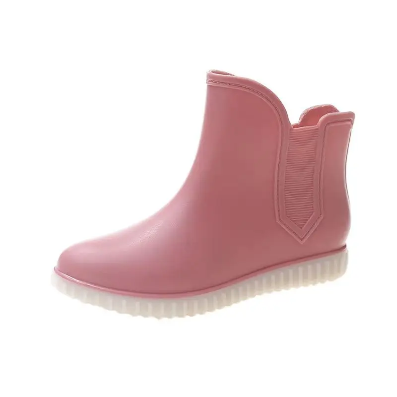 2023 New Women's Rain Boots Free Shipping Waterproof Ankle Garden Work Rubber Shoes Plush Socks Kitchen Work Shoes Rubbers Shoes